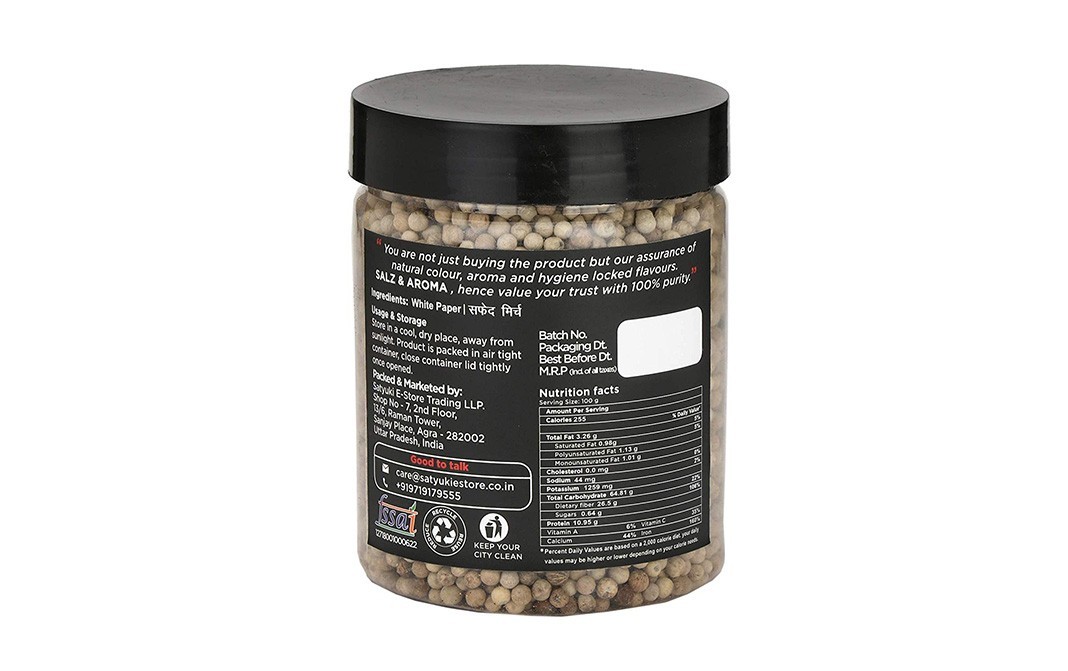 Salz & Aroma White Pepper    Jar  350 grams